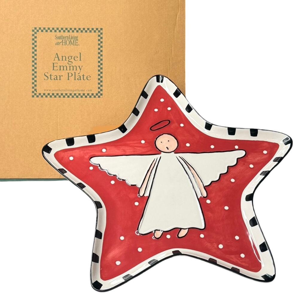 Angel Emmy Star Plate Christmas Serving Platter 13.5" Southern Living Home New